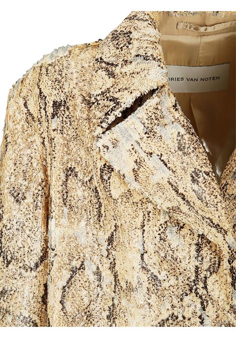 Beige Pintonato snake-print trench coat Dries van noten - women DRIES VAN NOTEN | 2510102411483103
